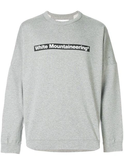 Shop White Mountaineering Drop Shoulder Logo Sweatshirt - Grey