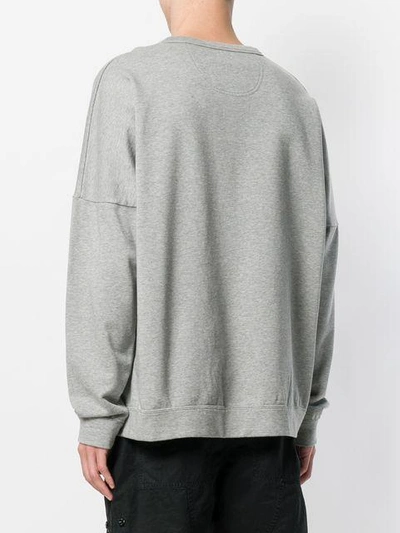 Shop White Mountaineering Drop Shoulder Logo Sweatshirt - Grey