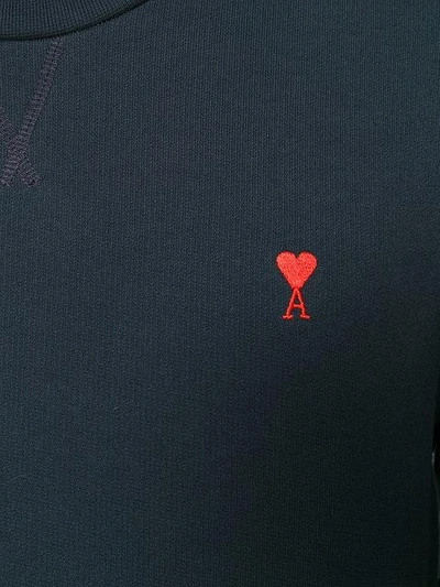 Shop Ami Alexandre Mattiussi Sweatshirt Mit Aufgesticktem Logo In Blue