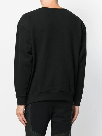 Shop Balmain Tiger Embroidered Sweatshirt In Black