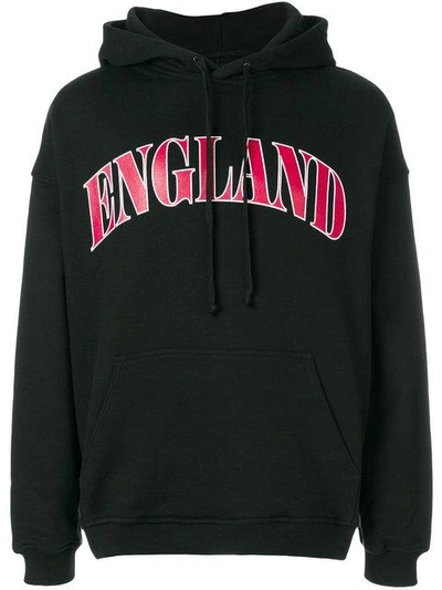 Shop Represent England Print Hoodie In Black