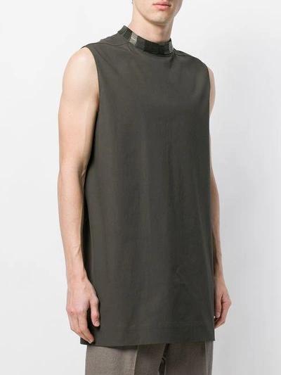 Shop Rick Owens Sleeveless Longline Shirt - Grey