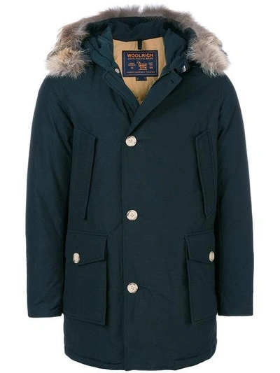 Shop Woolrich Fur Embellished Parka Coat
