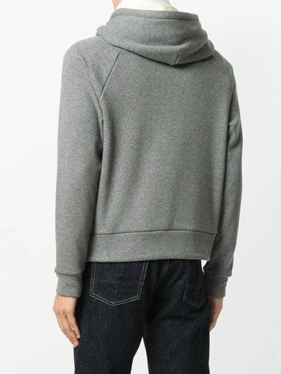 Shop Moncler Padded Under Layer Hoodie In Grey