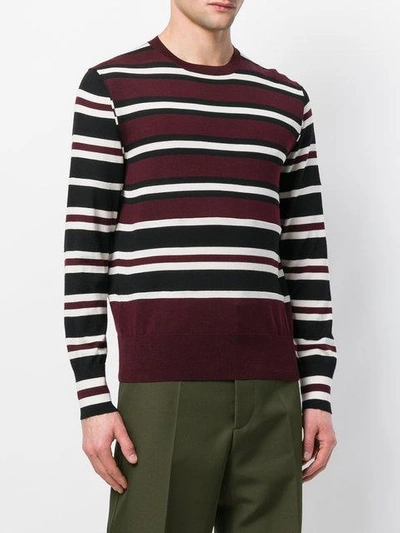 Shop Marni Contrast Stripe Sweater - Red