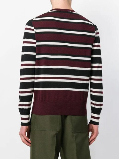 Shop Marni Contrast Stripe Sweater - Red