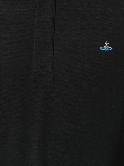Shop Vivienne Westwood Embroidered Orb Polo Shirt - Black