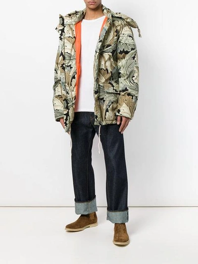 Shop Loewe X William Morris Acanthus Print Puffer Jacket