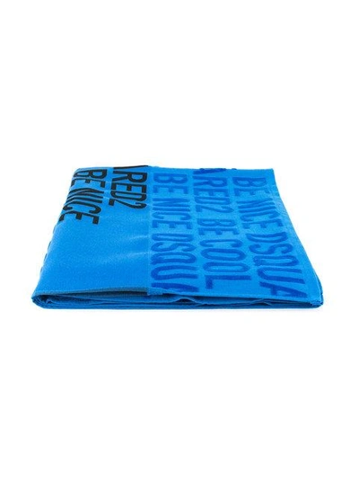 Shop Dsquared2 Be Cool Be Nice Beach Towel In Blue
