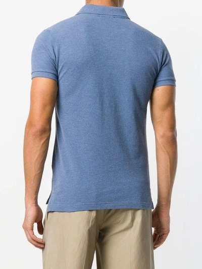 Shop Etro Short Sleeve Polo Shirt In Blue