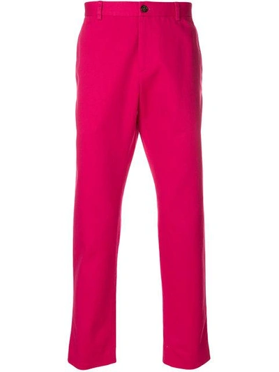 Shop Gucci Drill Chinos In Pink