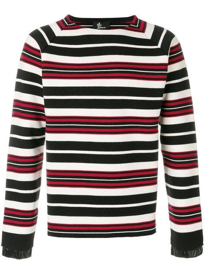Shop Moncler Contrast Stripe Sweater In Multicolour