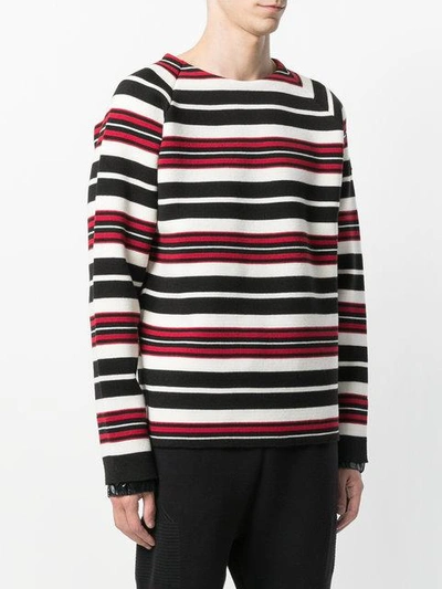 Shop Moncler Contrast Stripe Sweater In Multicolour