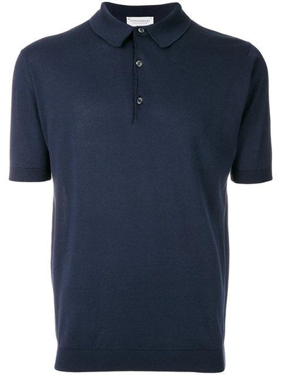 Shop John Smedley Adrian Polo Shirt In Blue
