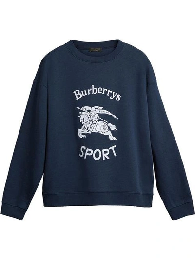 Shop Burberry Reissued Jersey Sweatshirt In Blue