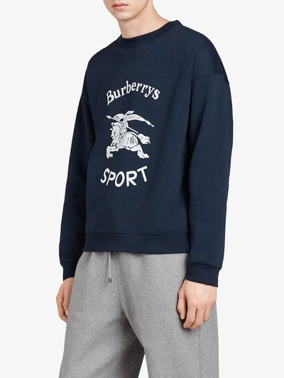 Shop Burberry Reissued Jersey Sweatshirt In Blue