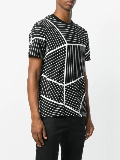Shop Les Hommes Urban Geometric Print T-shirt - Black