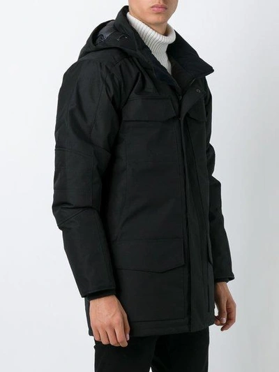 Shop Canada Goose Hooded Zipped Coat - Black