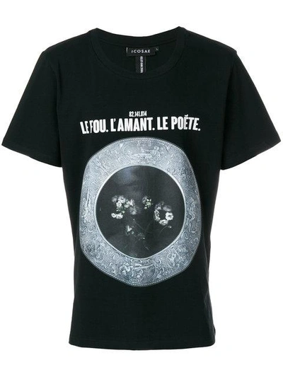Shop Icosae Printed T-shirt In Black