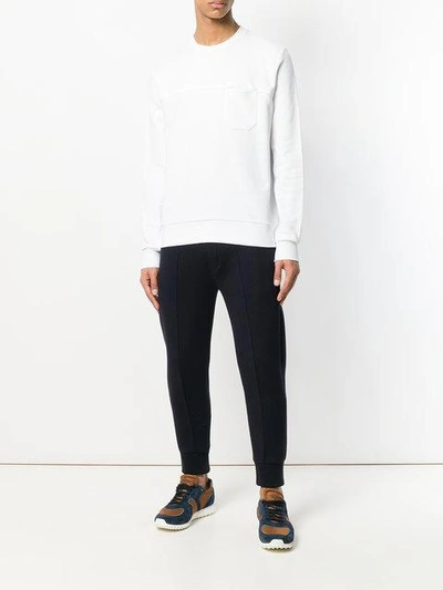 Shop Fay Crew Neck Sweatshirt - White