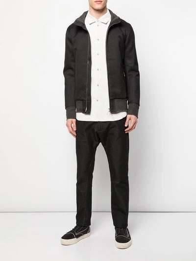 Shop Taichi Murakami Wide Hem Zipped Jacket In Black