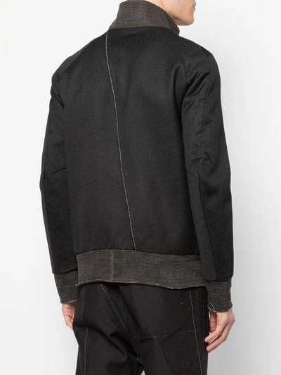Shop Taichi Murakami Wide Hem Zipped Jacket In Black