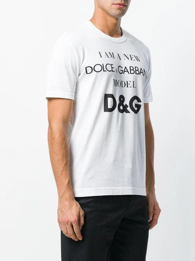 Shop Dolce & Gabbana Slogan T-shirt In White