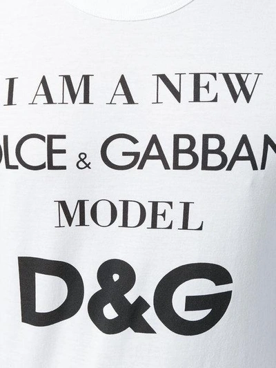 Shop Dolce & Gabbana Slogan T-shirt In White