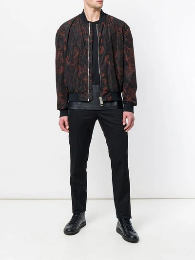 Shop Les Hommes Printed Bomber Jacket