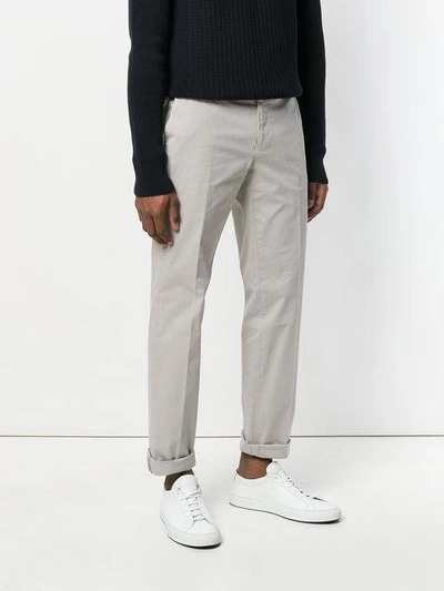 Shop Canali Classic Chinos In Grey