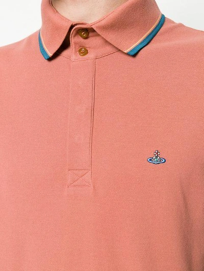 Shop Vivienne Westwood Embroidered Logo Polo Shirt
