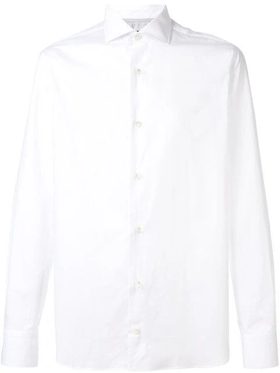 Shop Eleventy Long Sleeve Shirt In White