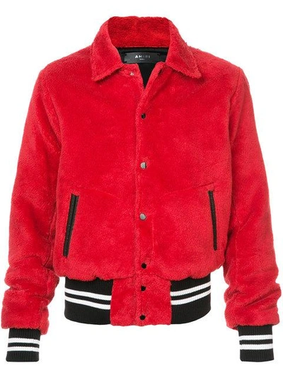 Shop Amiri Sherpa Band Jacket - Red
