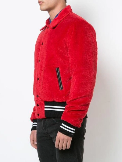 Shop Amiri Sherpa Band Jacket - Red