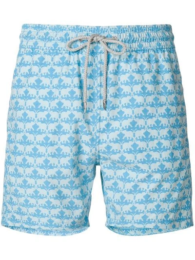 Shop Love Brand Elephant Print Swim Shorts In Blue