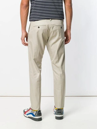 Shop Dsquared2 Slim Tailored Trousers In Neutrals