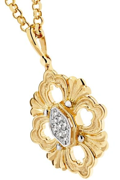 Shop Buccellati Opera 18-karat Yellow And White Gold Diamond Necklace