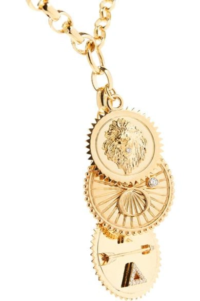 Shop Foundrae Karma, Strength And Dream 18-karat Gold Diamond Necklace