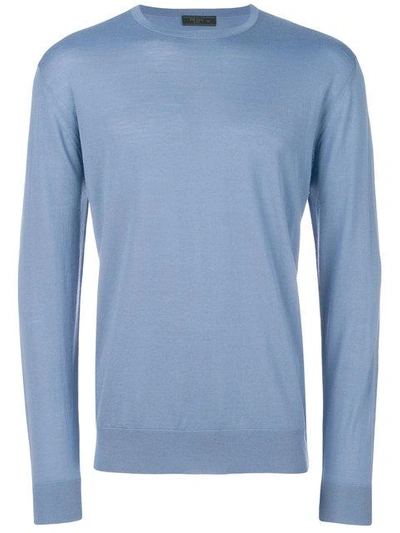 Shop Prada Crew Neck Sweater - Blue