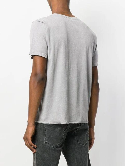 Shop Saint Laurent T-shirt Mit Logo-patch In Grey