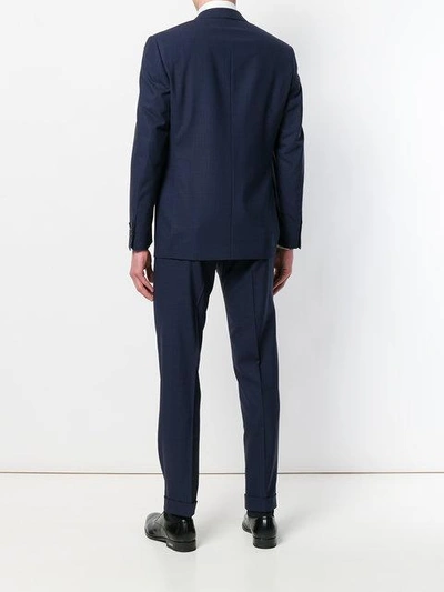 Shop Canali Logo Patch Formal Suit In Blue