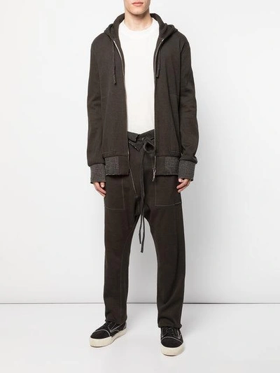 Shop Taichi Murakami Wide Hem Zipped Jacket In Black