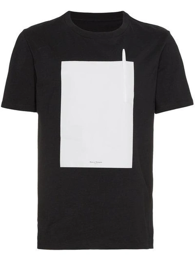 Shop Maison Margiela Black T Shirt With Removable Pen