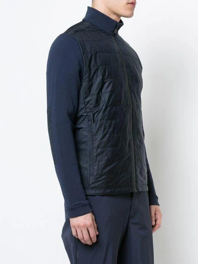Shop Aztech Mountain Quilted Zipped Jacket In Midnight Blue