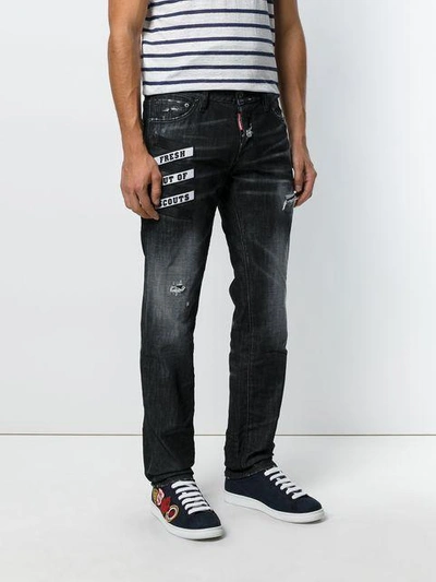 Dsquared2 16cm Skater Scouts Patch Denim Jeans In Black | ModeSens