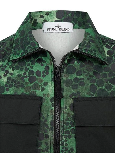 Stone Island Alligator Camouflage Print Jacket In Green | ModeSens