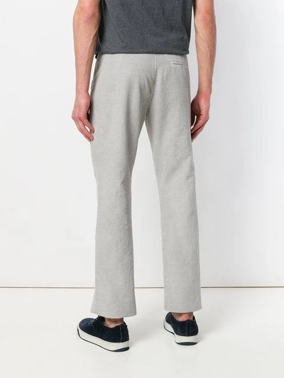 Shop Hannes Roether Stretch Straight Leg Trousers - Grey