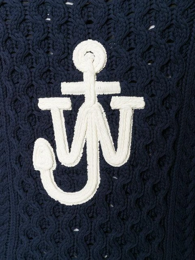 Shop Jw Anderson Cable Knit Sweater In Blue