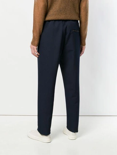 Shop Marni Logo Tailored Trousers - Blue
