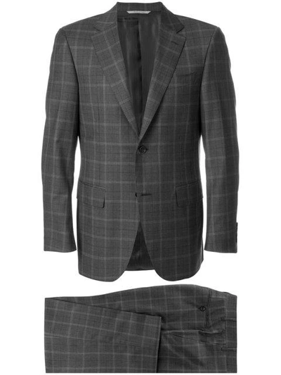 Shop Canali Plaid Two-piece Suit - Grey